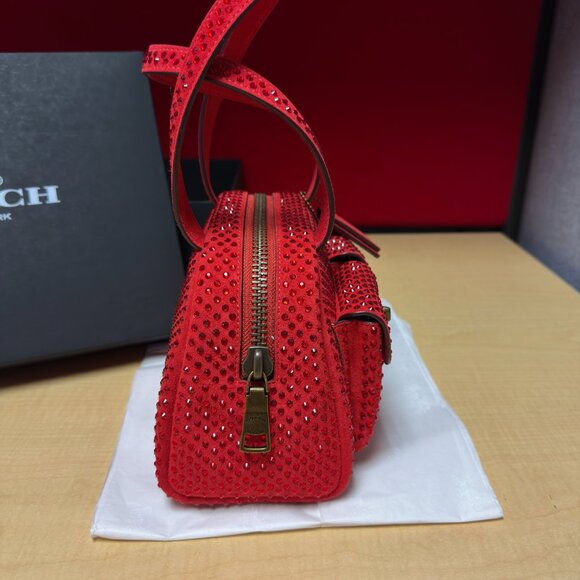 NWT - Coach Twin Turnlock Bag 20 With Crystal (Red) - Picture 5 of 8